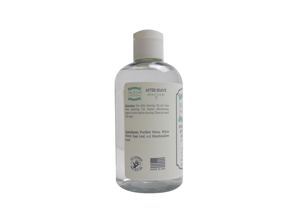 OAK & SAGE Homeopathic After Shave With Sage - Unscented, 8oz | 100% Herbs, No Alcohol, No Chemicals | For All Skin Types