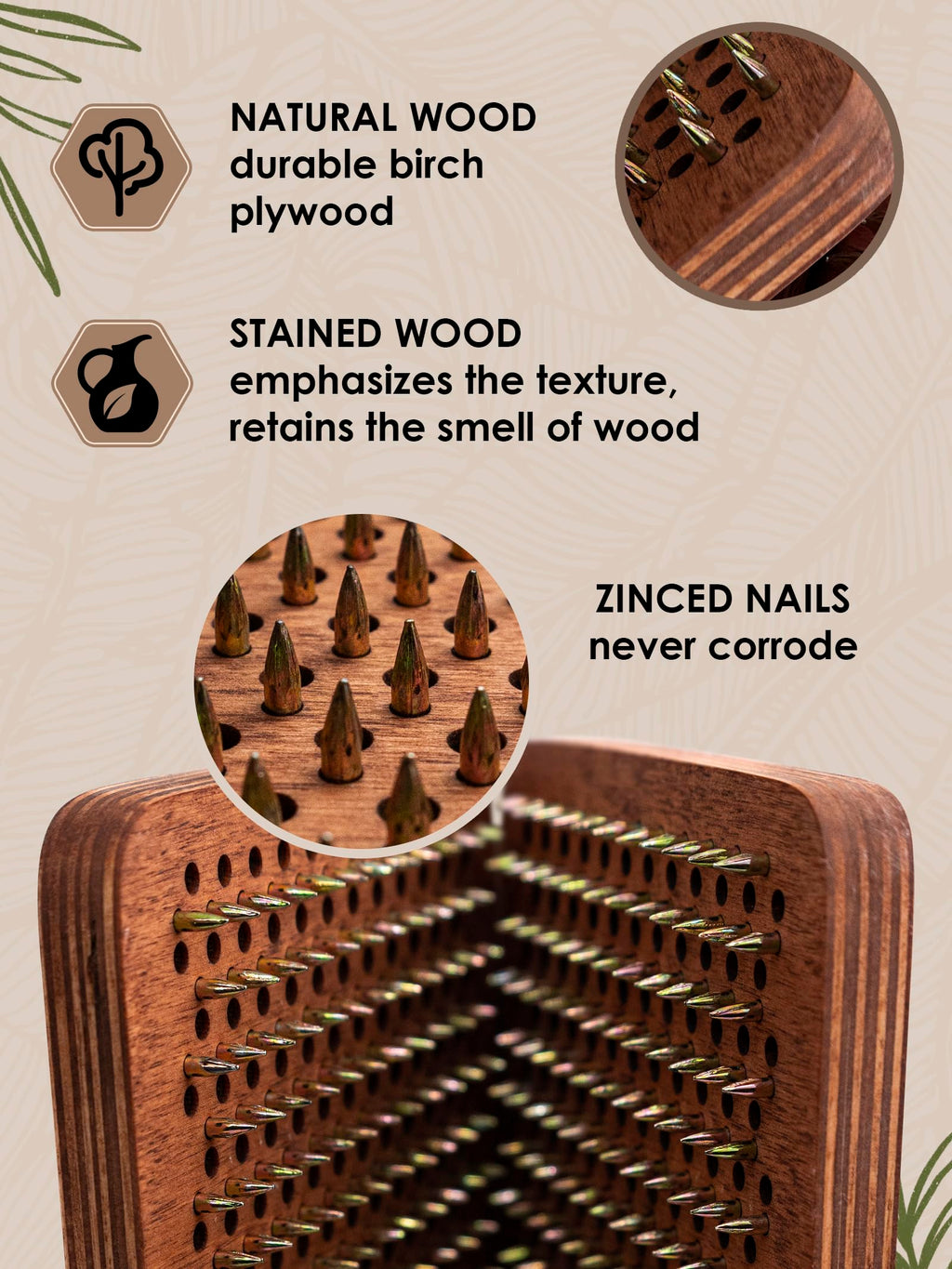 Wooden Yoga Board with Nails for Acupressure & Meditation | Sadhu Board