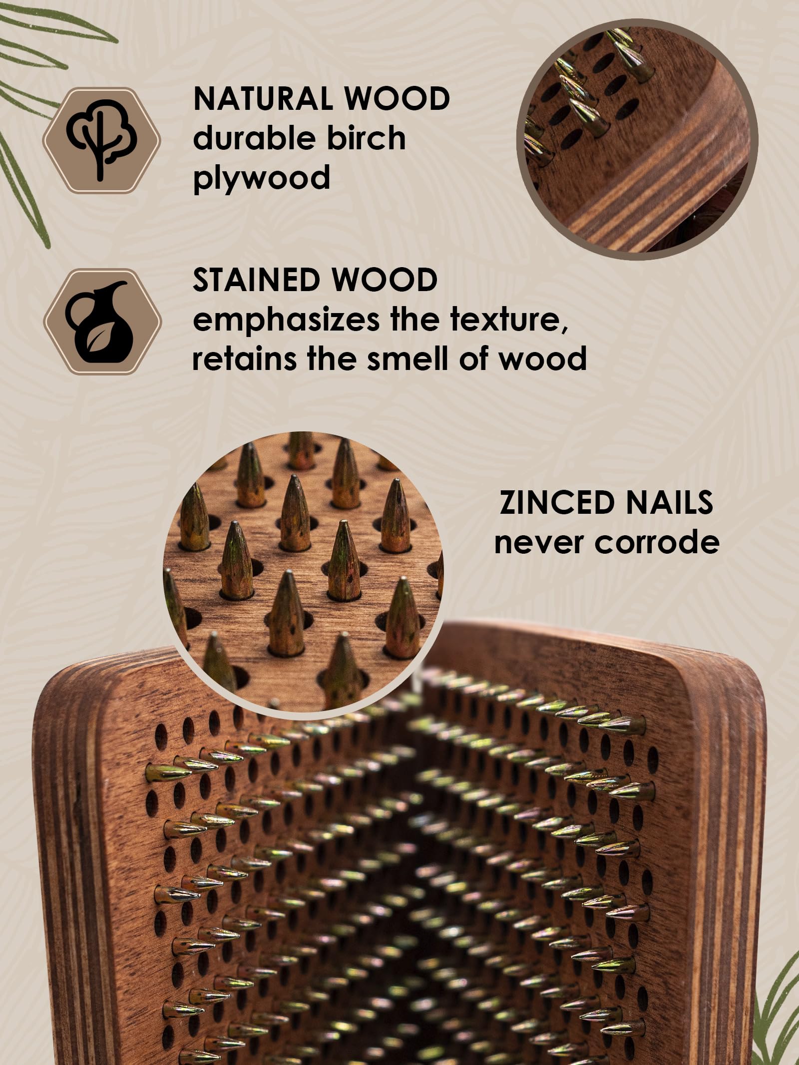 Wooden Yoga Board with Nails for Acupressure & Meditation | Sadhu Board