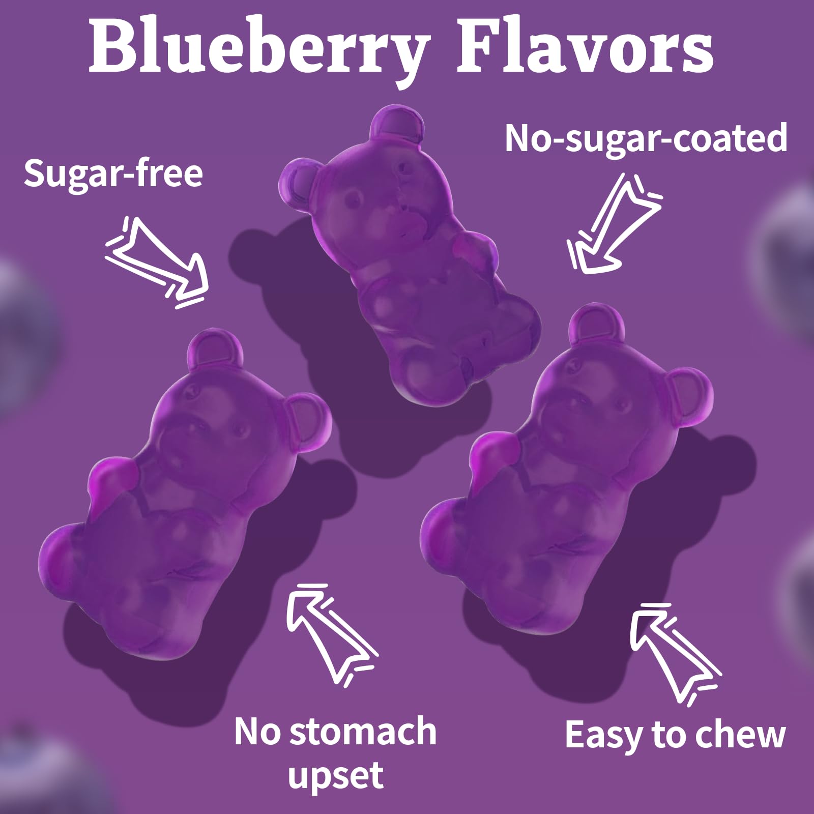 OALSE Calcium Magnesium Zinc Gummies with Vitamin D3 & K2 – High Absorption Magnesium Glycinate – Sugar Free Blueberry (1 Pack)