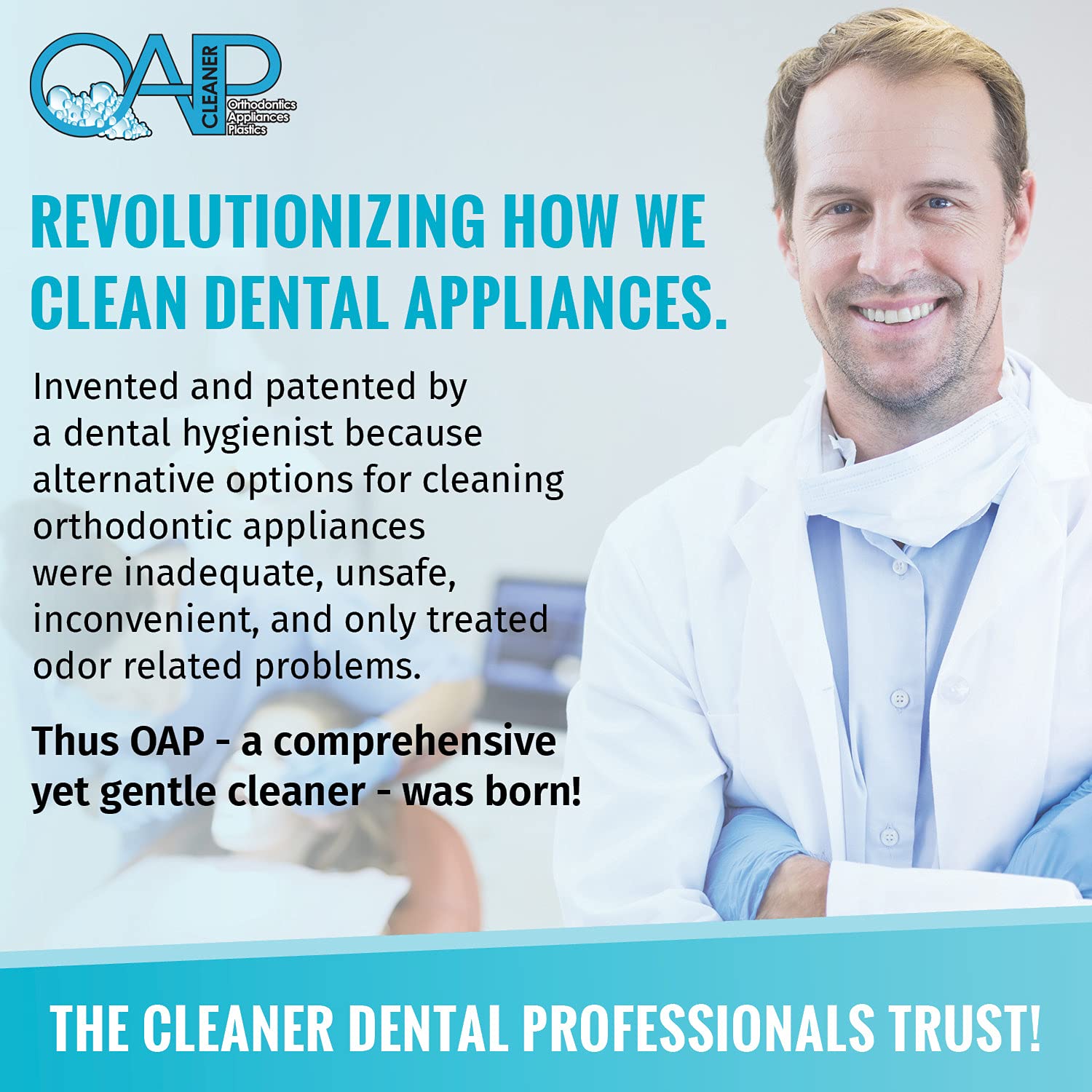 Orthodontic Cleaner by OAP Cleaner – 60-Second Foam Cleanser for Retainers, Dentures & Mouth Guards | 3 x 44.3 mL