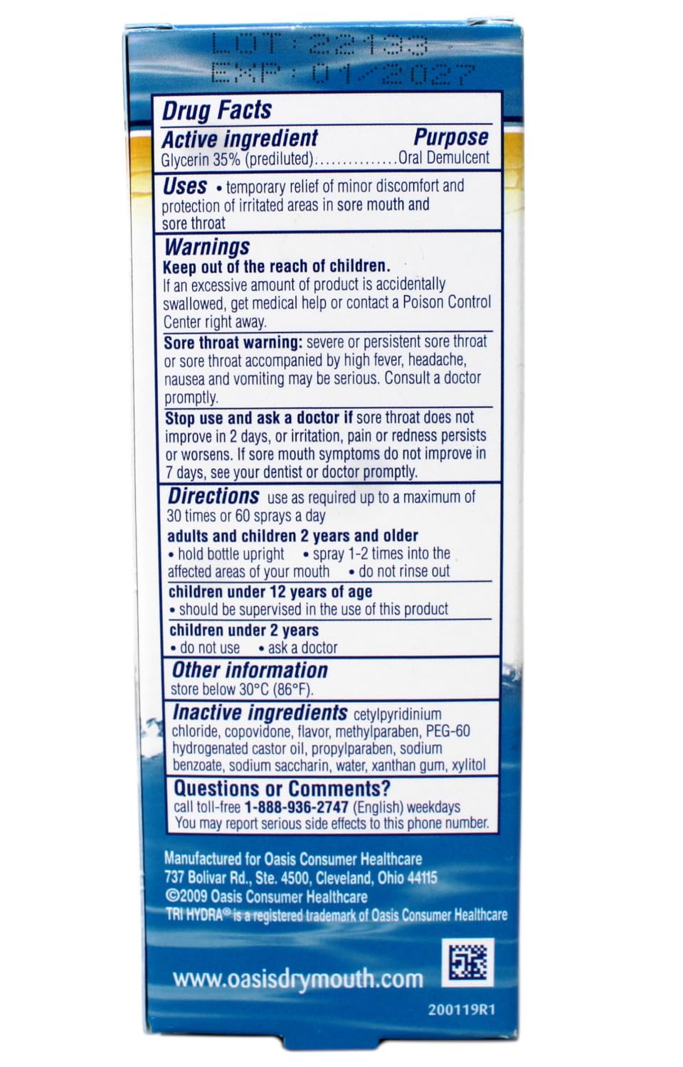 Oasis Moisturizing Mouth Spray – Dry Mouth Relief, Mild Mint, 1 fl oz (2 Pack)