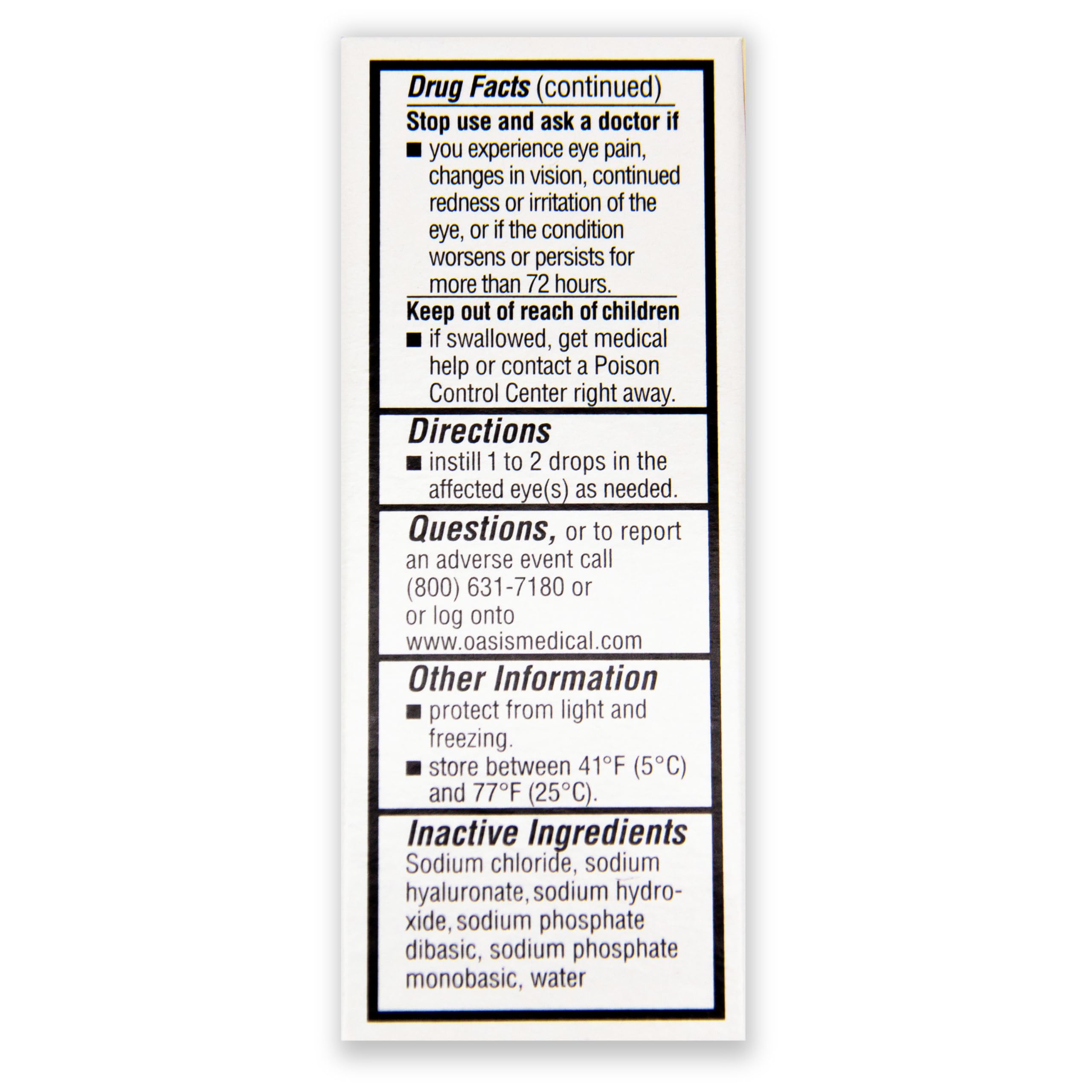 Oasis Tears OT6500 PF Plus Preservative-Free Lubricant Eye Drops – 0.34 fl oz