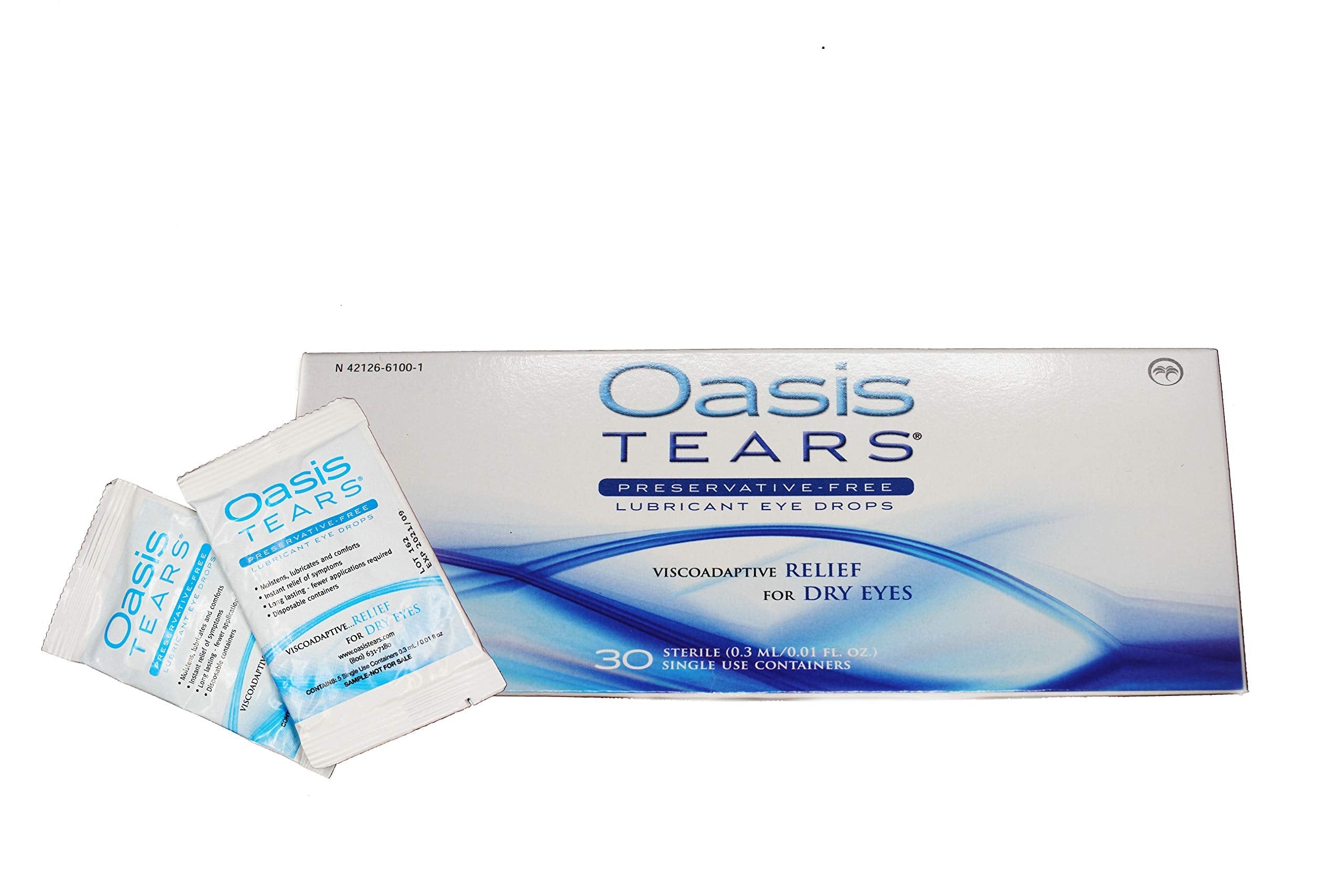 Oasis Tears Preservative-Free Eye Drops – 40 Vials (Box + 2 Packs)