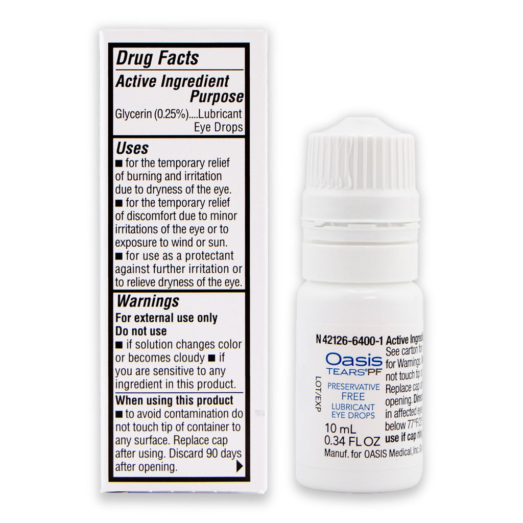 Oasis Tears OT6400 PF Preservative-Free Eye Drops | Dry Eye Relief, 0.34 fl oz