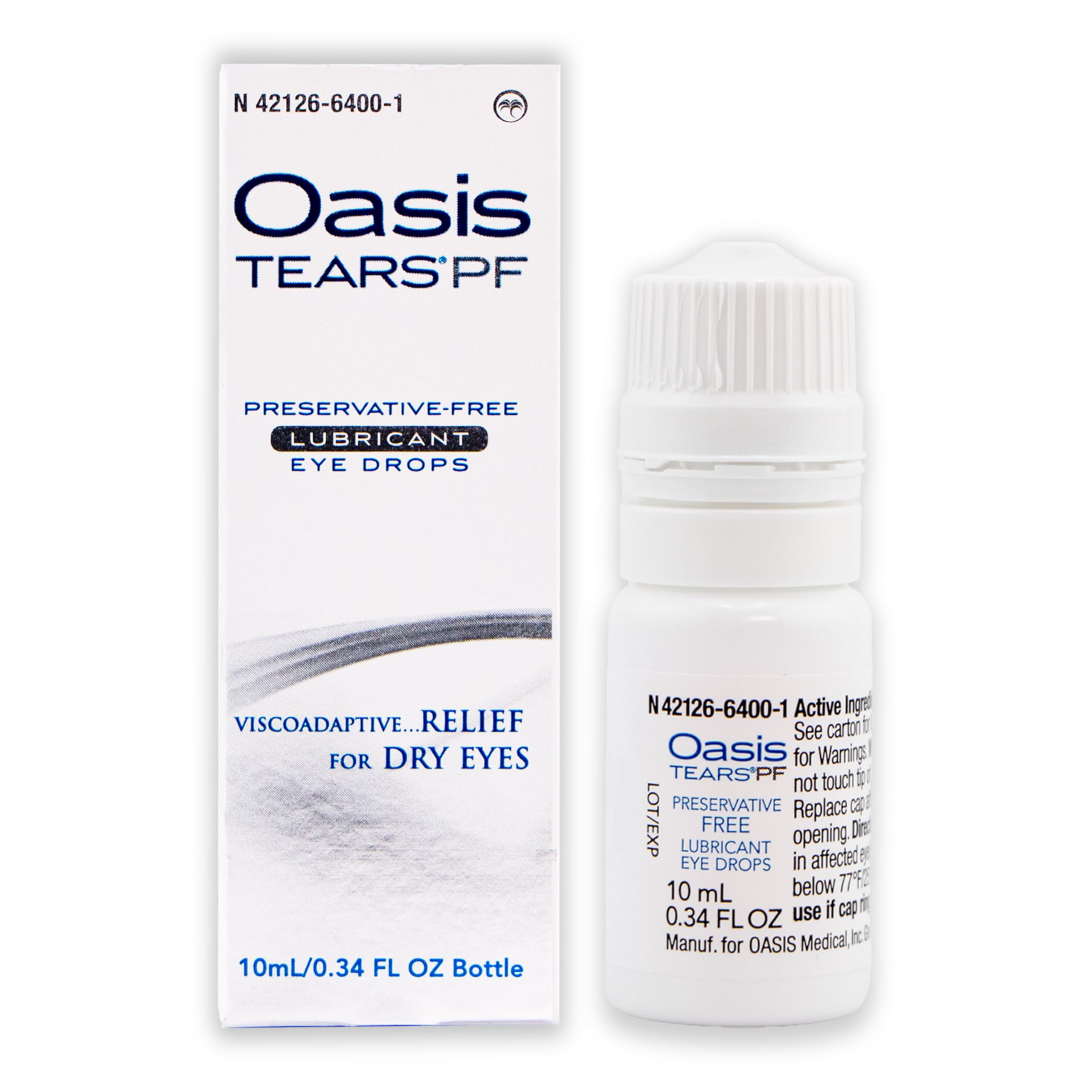 Oasis Tears OT6400 PF Preservative-Free Eye Drops | Dry Eye Relief, 0.34 fl oz