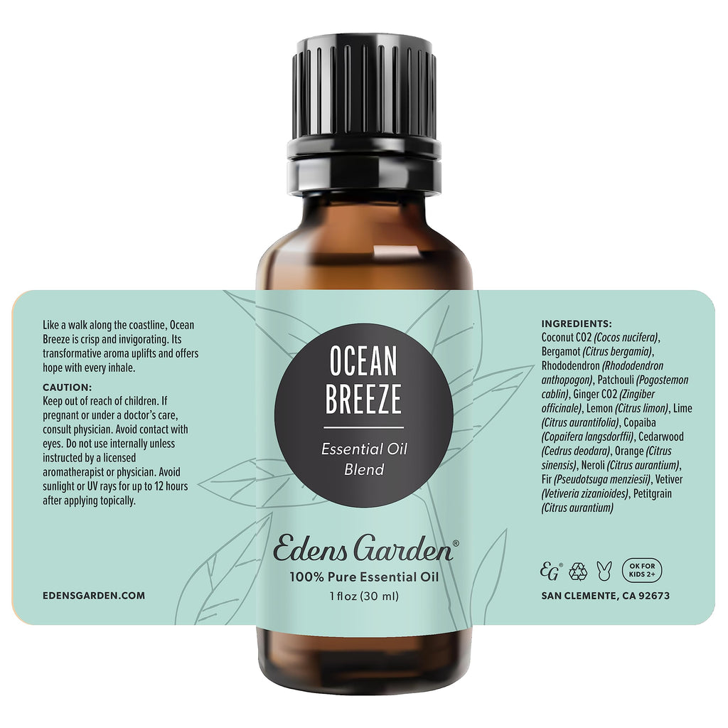 Edens Garden Ocean Breeze Essential Oil Blend – 100% Pure, Premium Grade, 30 ml