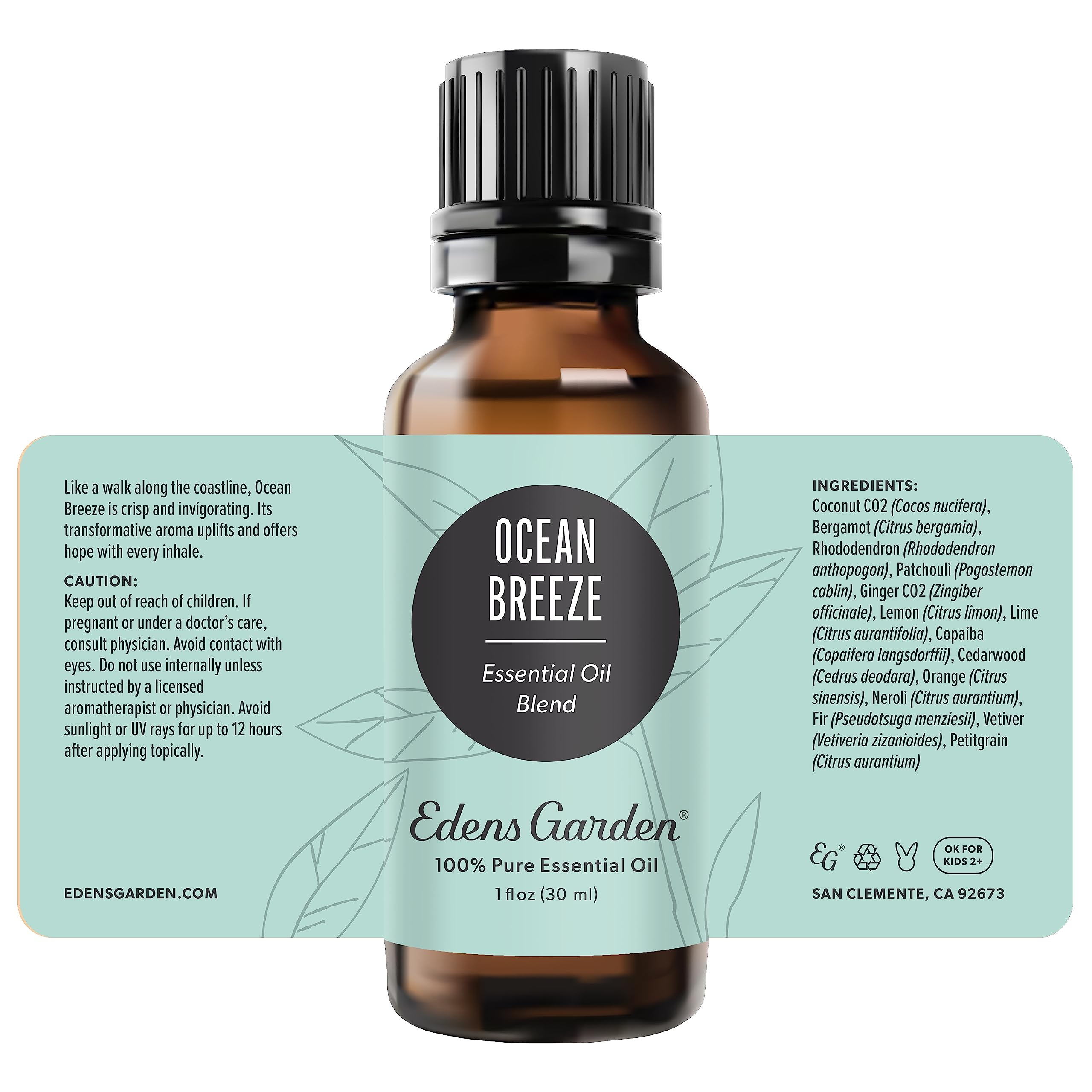 Edens Garden Ocean Breeze Essential Oil Blend – 100% Pure, Premium Grade, 30 ml