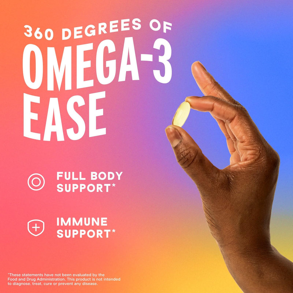 Oceanblue Omega 3 Supplement for Women | Burpless Fish Oil 720mg + Vitamin D3 | Heart & Immune Support | Molecularly Distilled Orange Flavor (30 Count One a Day Omega)