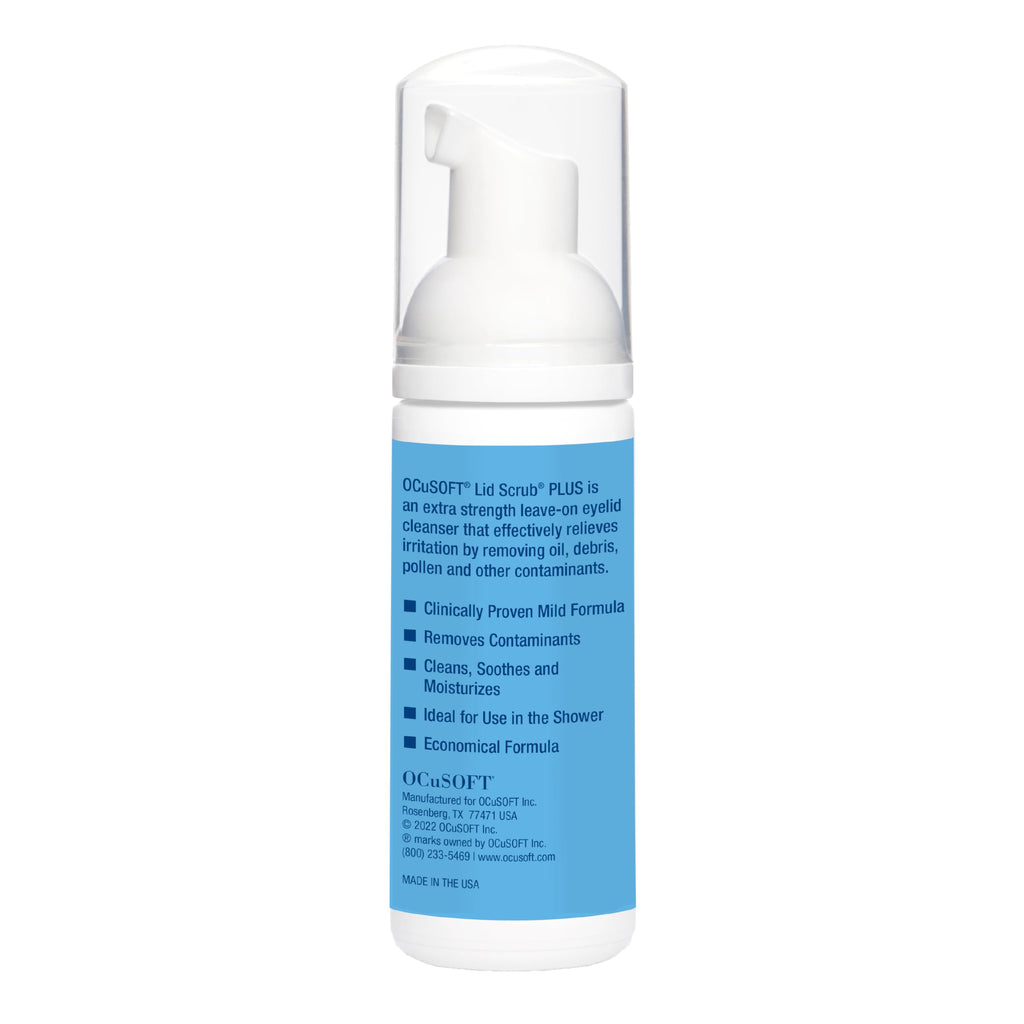 OCuSOFT Lid Scrub PLUS Foam – Instant Foaming Eyelid Cleanser for Moderate to Severe Eyelid Irritations | 1.68 fl oz