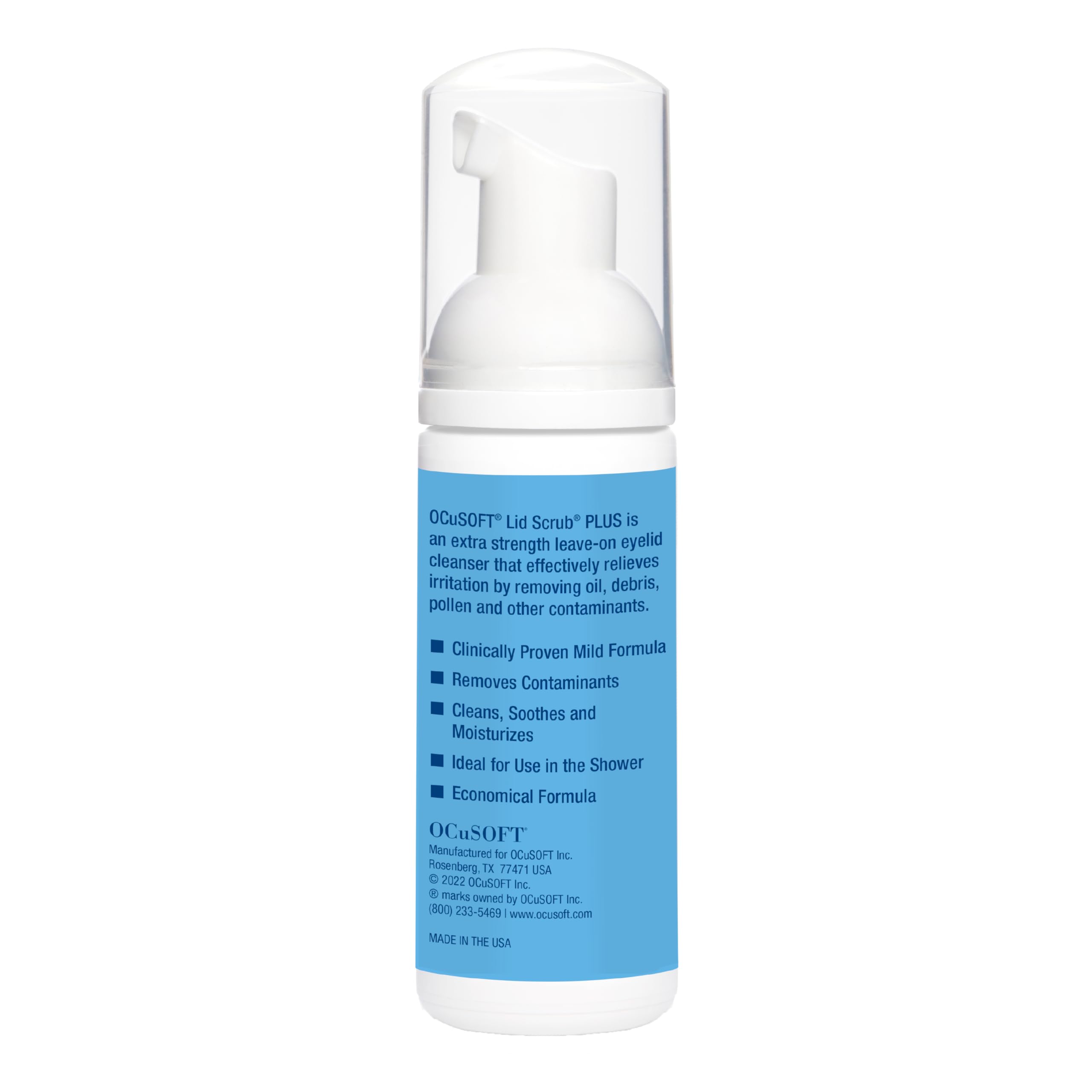 OCuSOFT Lid Scrub PLUS Foam – Instant Foaming Eyelid Cleanser for Moderate to Severe Eyelid Irritations | 1.68 fl oz