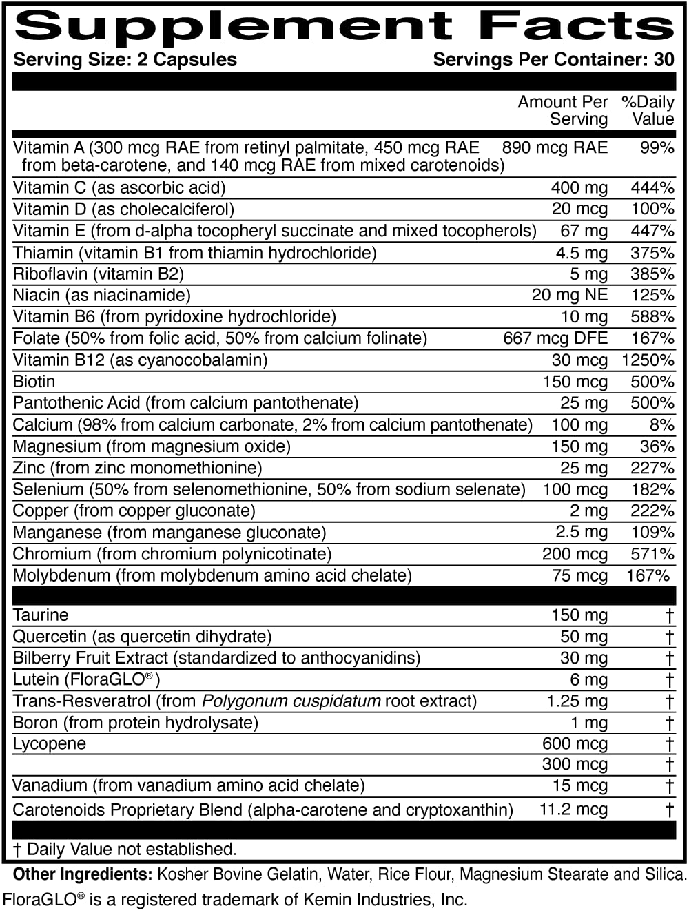 OcularEssentials Daily Multivitamin for Eye Health – 60 Capsules | Lutein, Zeaxanthin & Antioxidants
