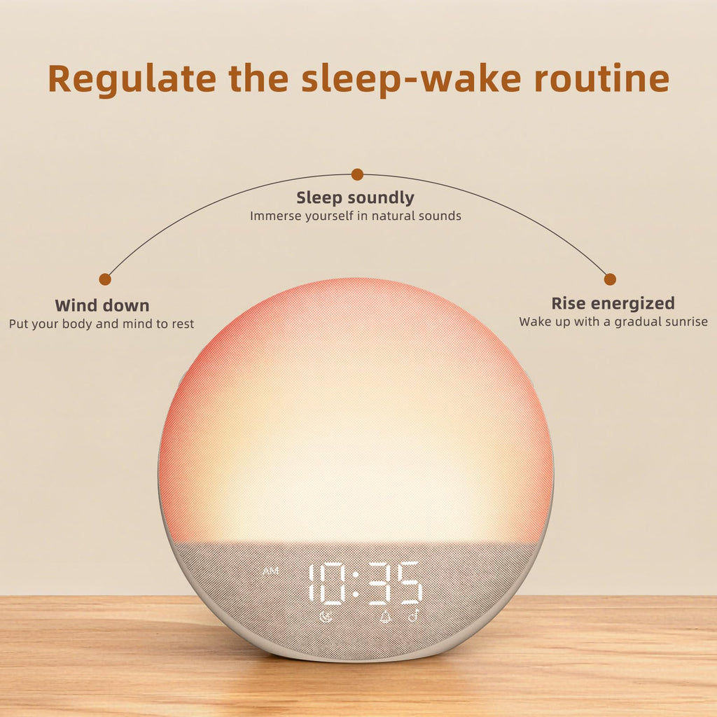 Odokee Sunrise Alarm Clock with White Noise – Natural Wake-Up Light & Bluetooth Speaker