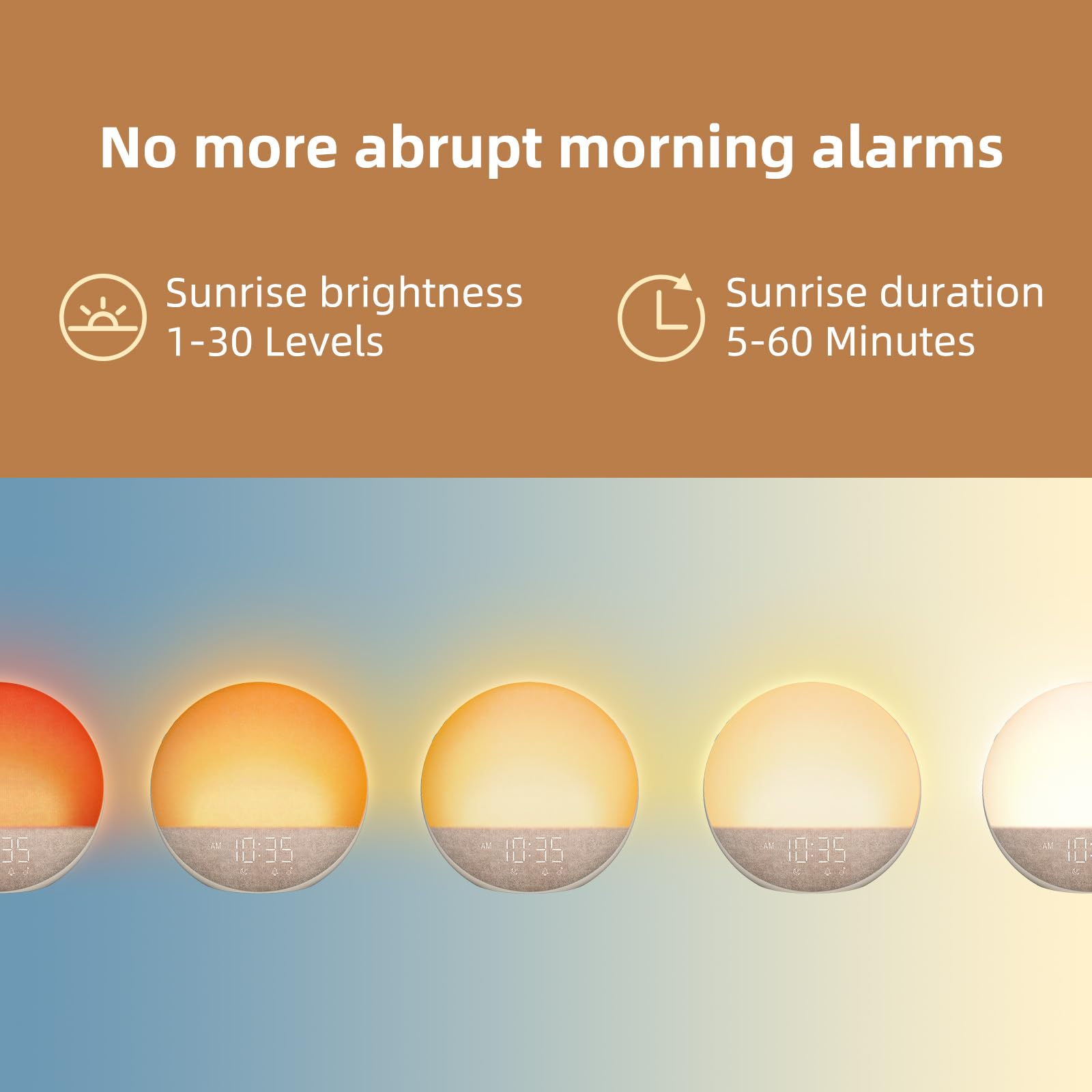 Odokee Sunrise Alarm Clock with White Noise – Natural Wake-Up Light & Bluetooth Speaker