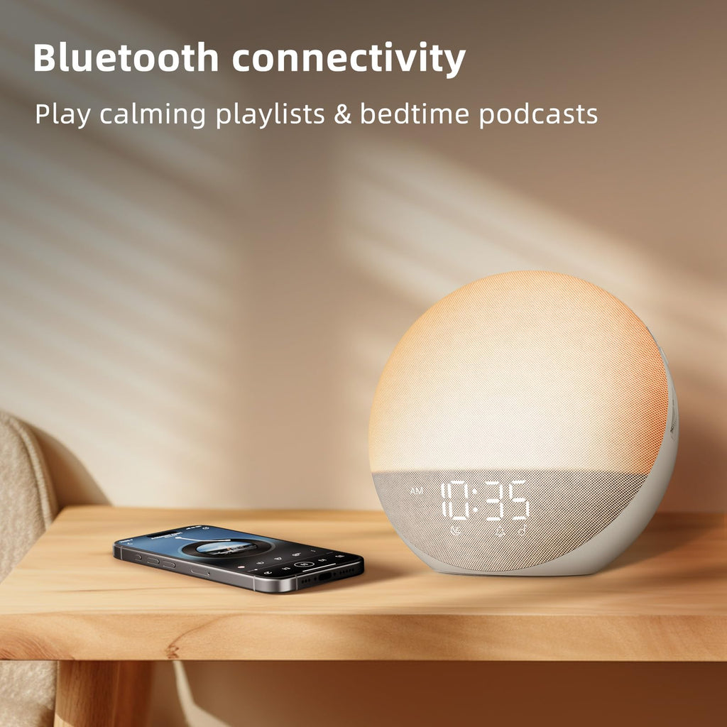 Odokee Sunrise Alarm Clock with White Noise – Natural Wake-Up Light & Bluetooth Speaker