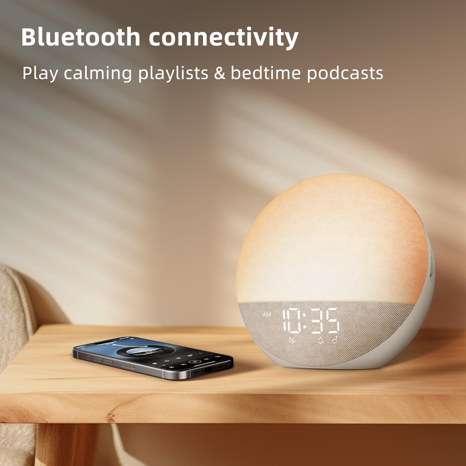 Odokee Sunrise Alarm Clock with White Noise – Natural Wake-Up Light & Bluetooth Speaker