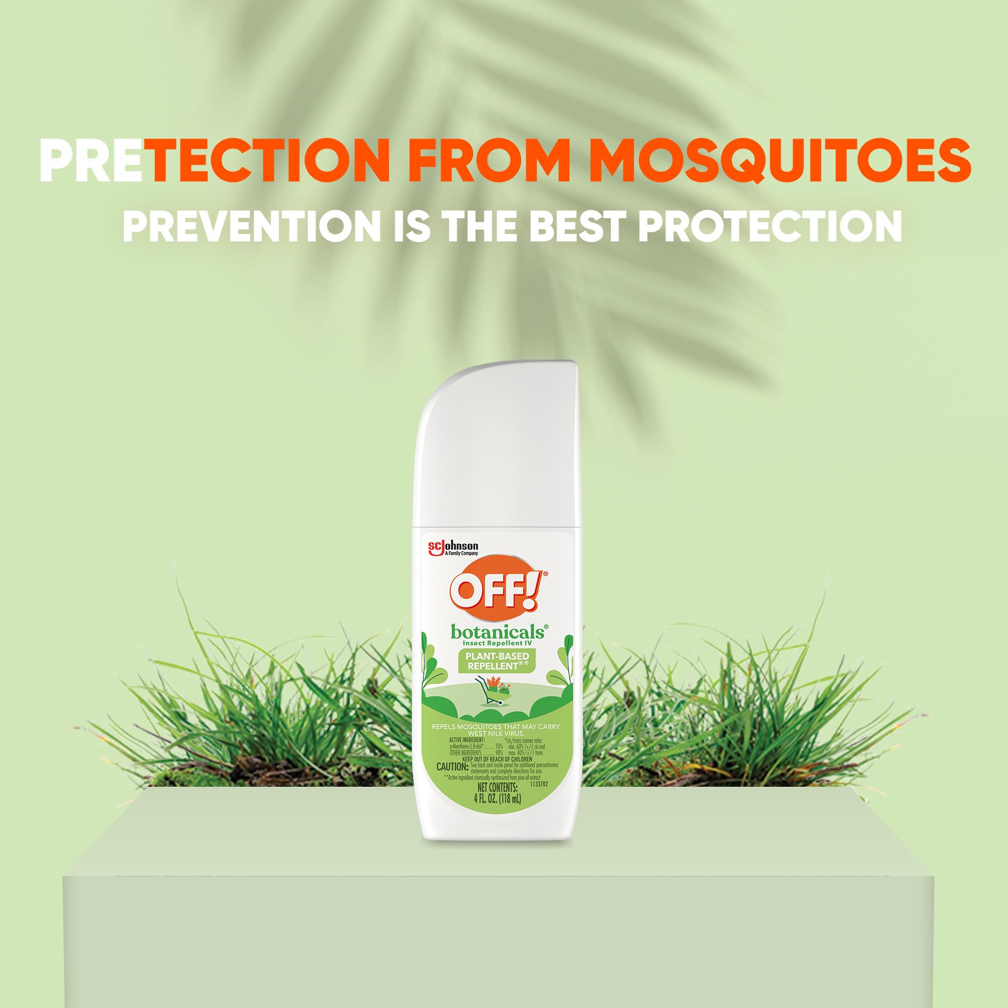 OFF! Botanicals Insect Repellent, 4 oz – Natural Bug Spray for Mosquitoes & No-See-Ums