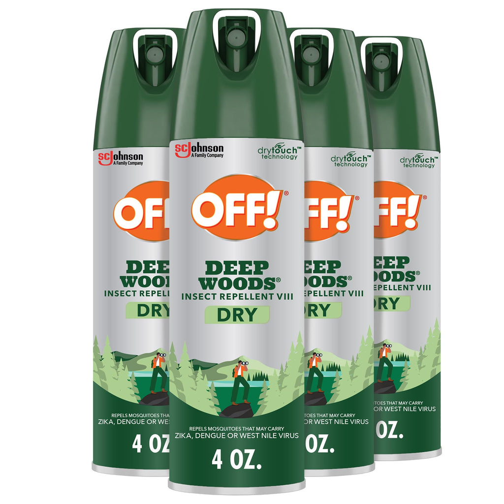 OFF! Deep Woods Insect Repellent Aerosol — Dry, Non-Greasy 25% DEET, 4 oz, 4 Count