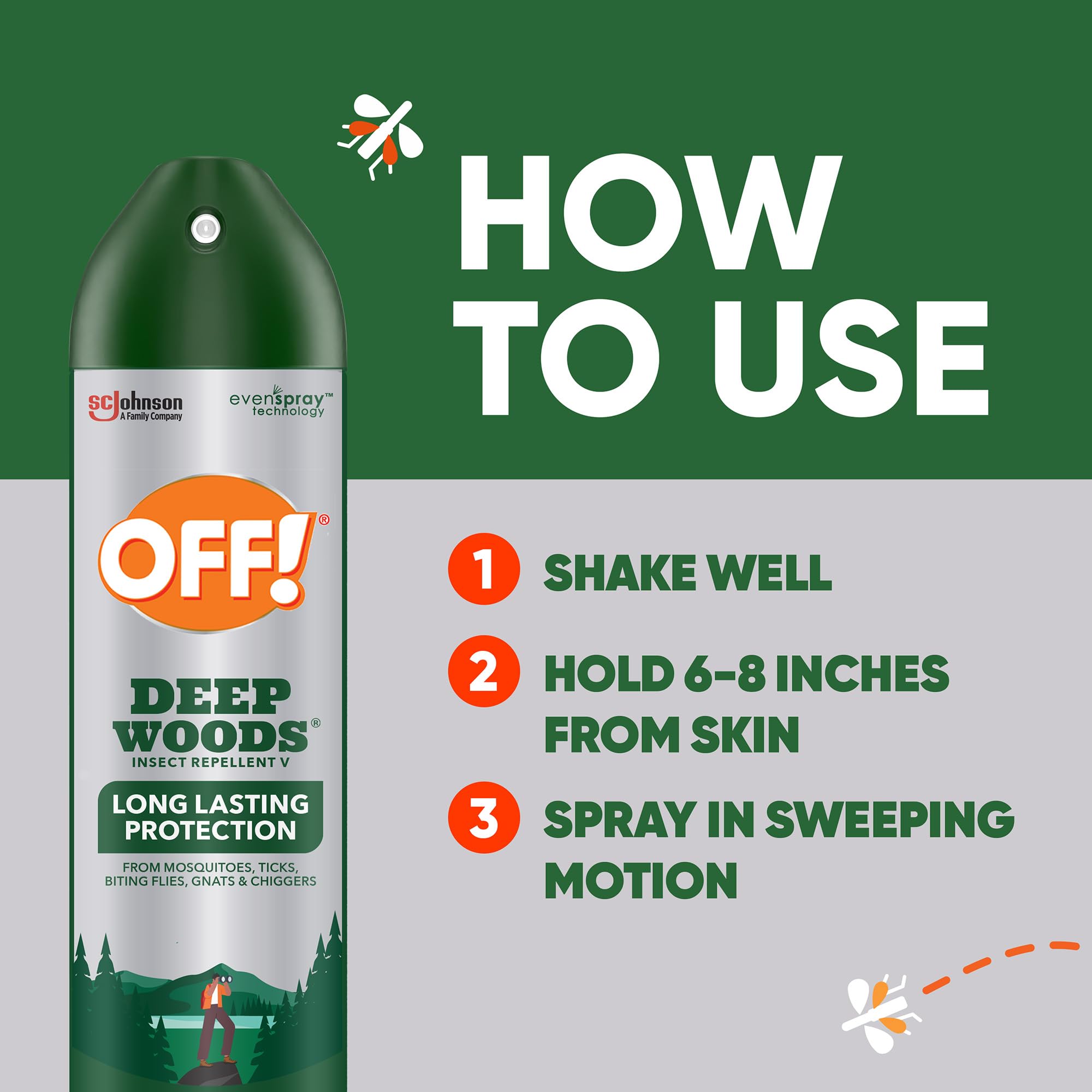 OFF! Deep Woods Insect Repellent Aerosol — Long-Lasting Mosquito, Tick & Insect Protection, 9 oz