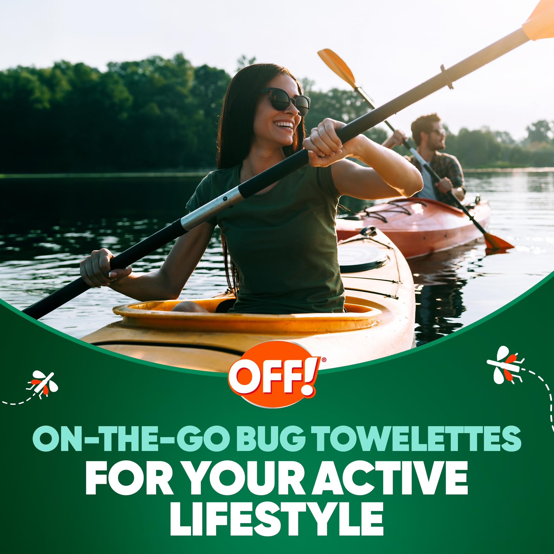 OFF! Deep Woods Mosquito & Insect Repellent Wipes – 12 Towelettes, 8-Hour Protection