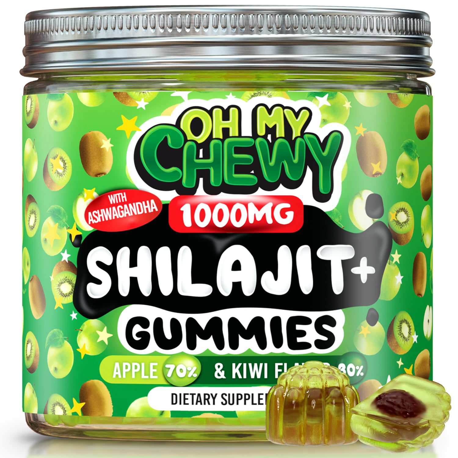 OH MY CHEWY Himalayan Shilajit Gummies - High Potency Gold-Grade Resin | Energy & Immune Support