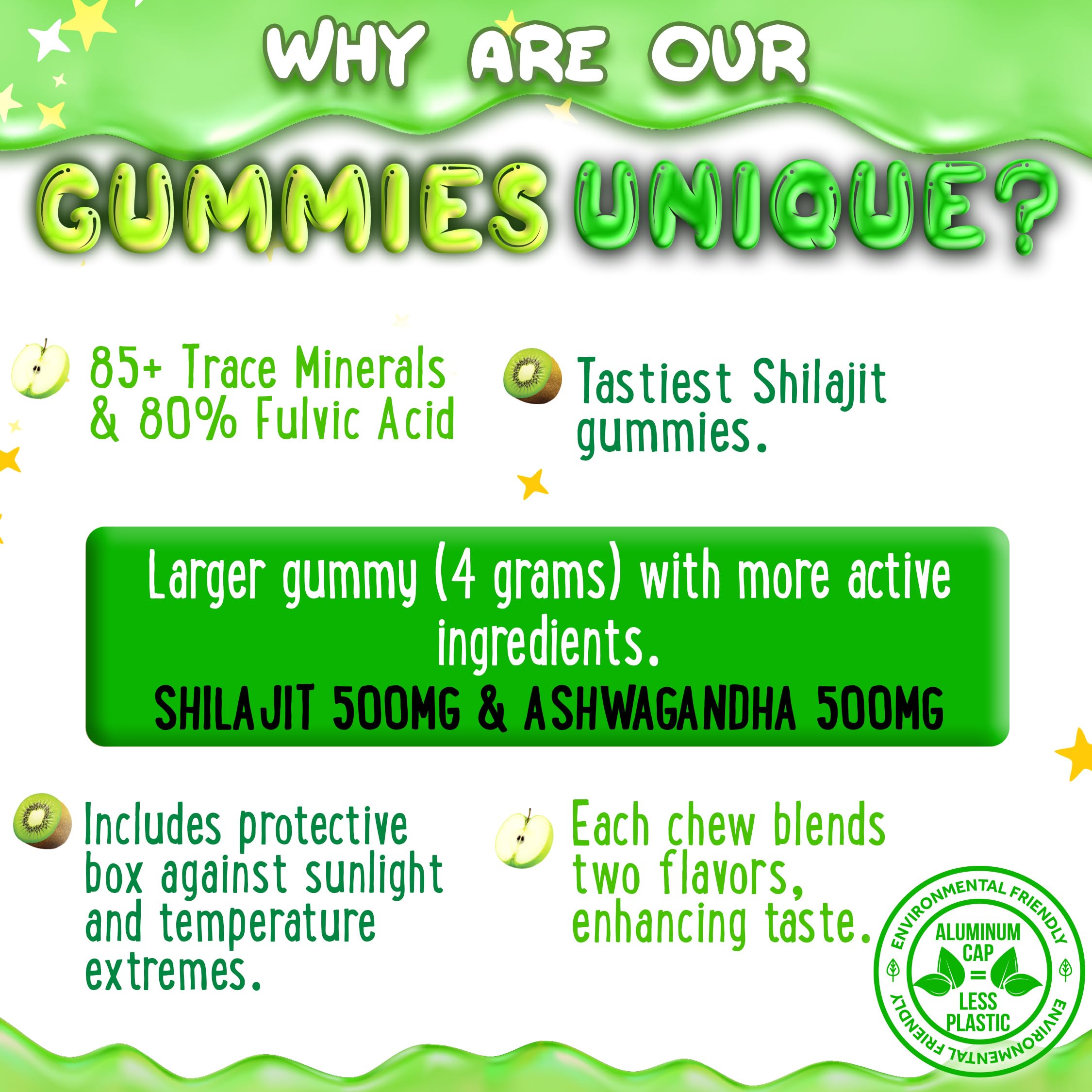 OH MY CHEWY Himalayan Shilajit Gummies - High Potency Gold-Grade Resin | Energy & Immune Support