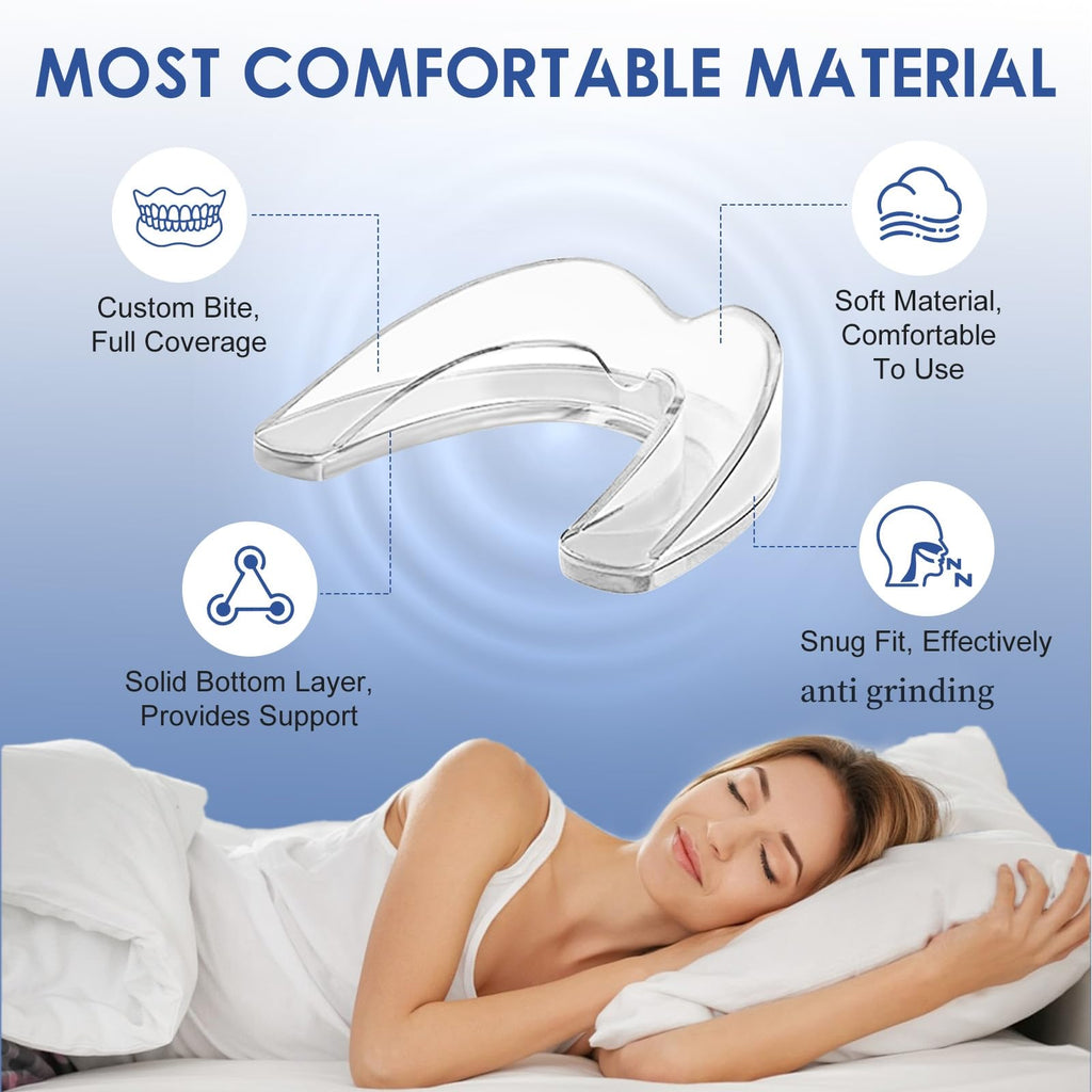 OHALEEP Anti Grinding Mouth Guard for Clenching Teeth at Night, Teeth Grinding Mouthguards for Sleeping, Mouth Guard for Grinding Teeth at Night, Night Guards for Teeth Grinding for Adults