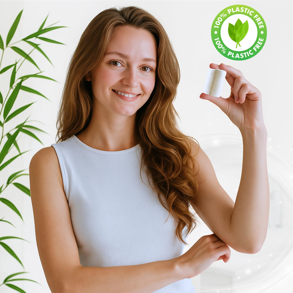 Ohm Floss Refill – 100% Silk, Natural Mint, Vegan Wax (110 yds)