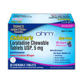 Ohm Children's Allergy Medicine Loratadine 5 mg Chewable Tablets – Grape Flavor, Non-Drowsy, 24-Hour Relief (30 Count)