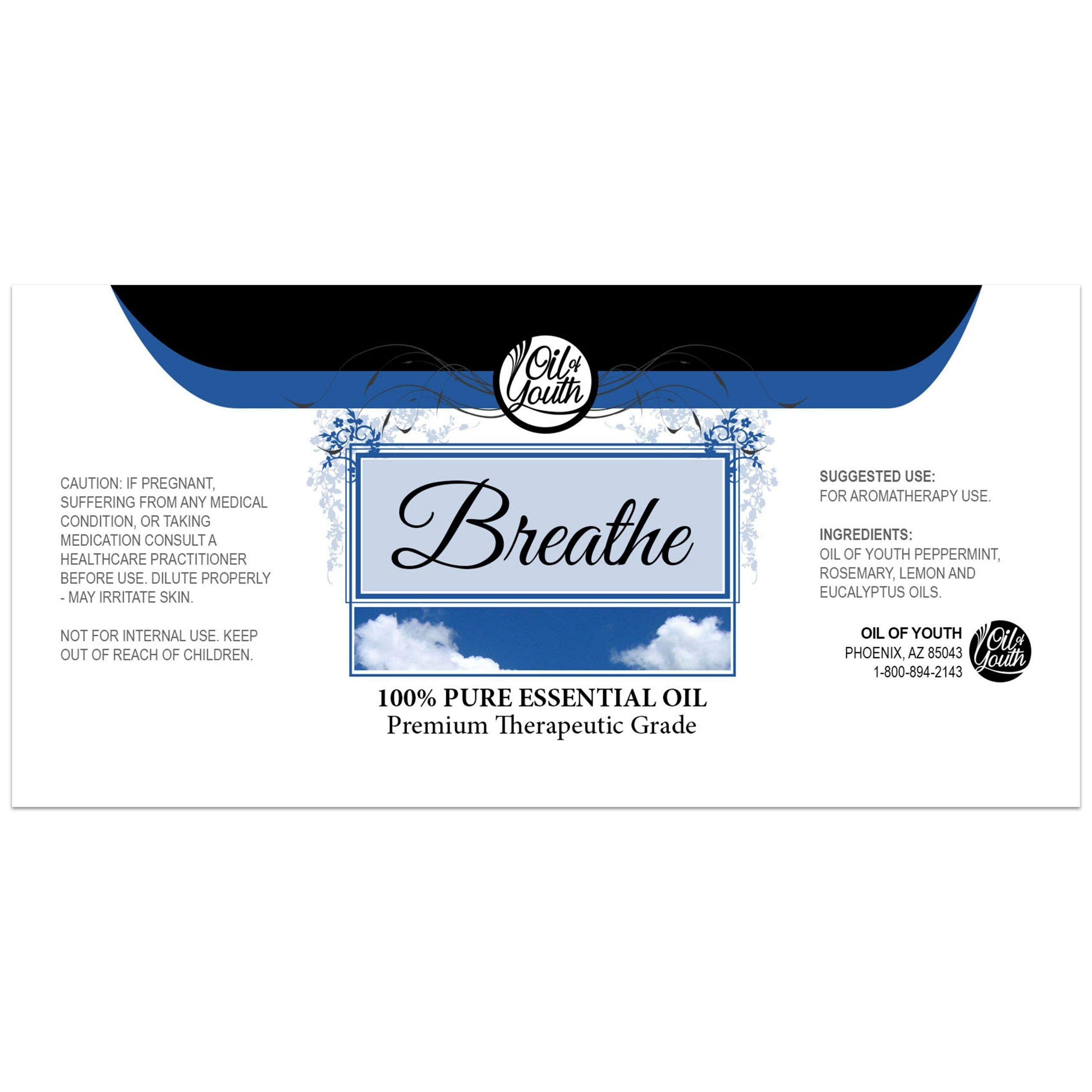 Oil of Youth Breathe Blend Essential Oil 4 oz – Therapeutic Grade, Pure & Natural