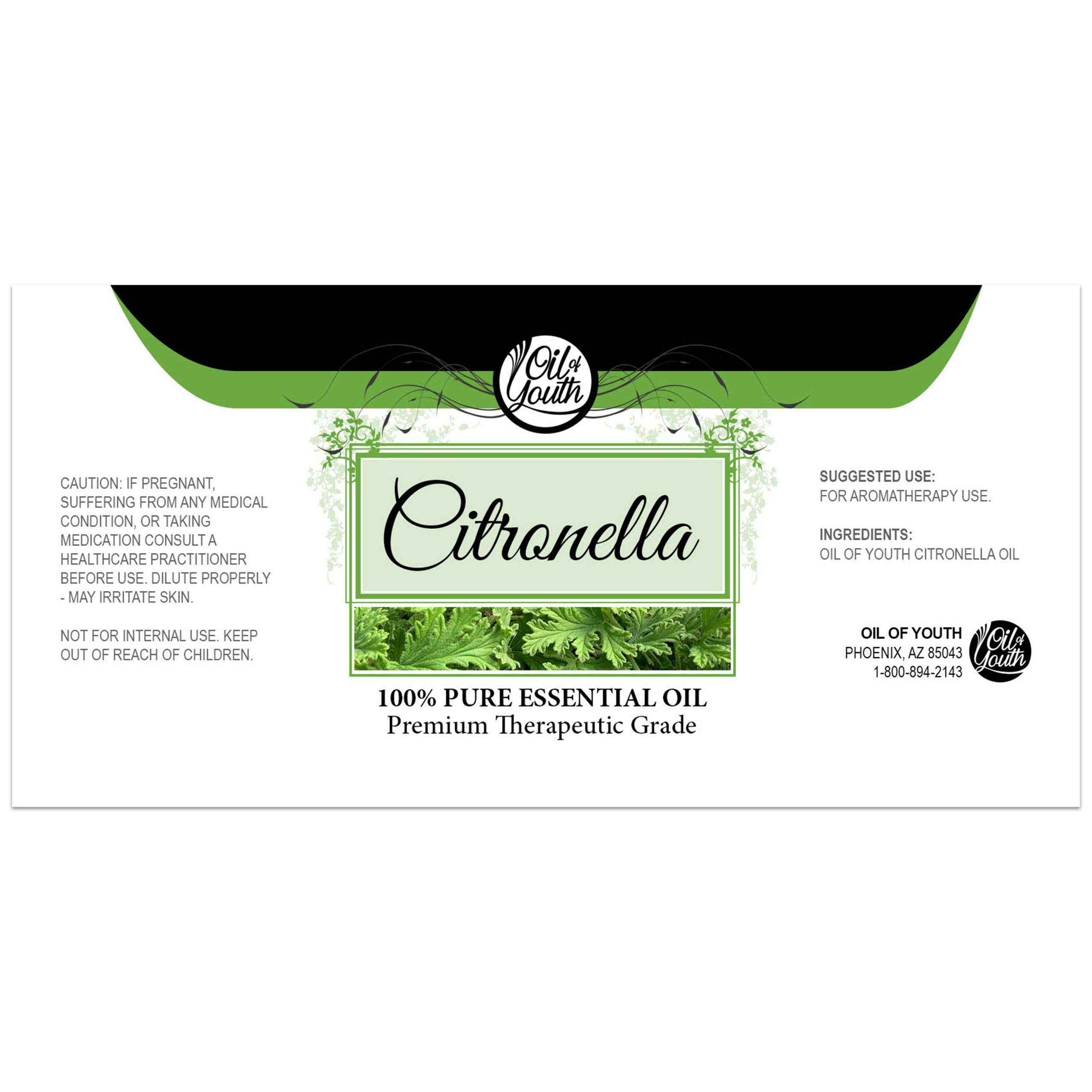 Oil of Youth Citronella Essential Oil (16oz Bulk) – Pure Aromatherapy for Relaxation, Mood, Diffusers & Candles