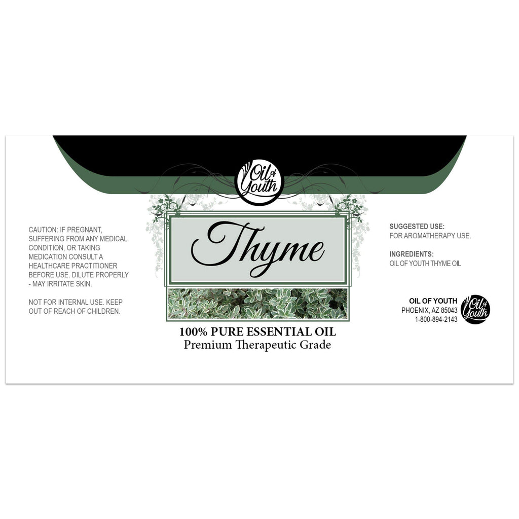 Oil of Youth Thyme Essential Oil – 16oz Bulk for Skin Therapy & Aromatherapy
