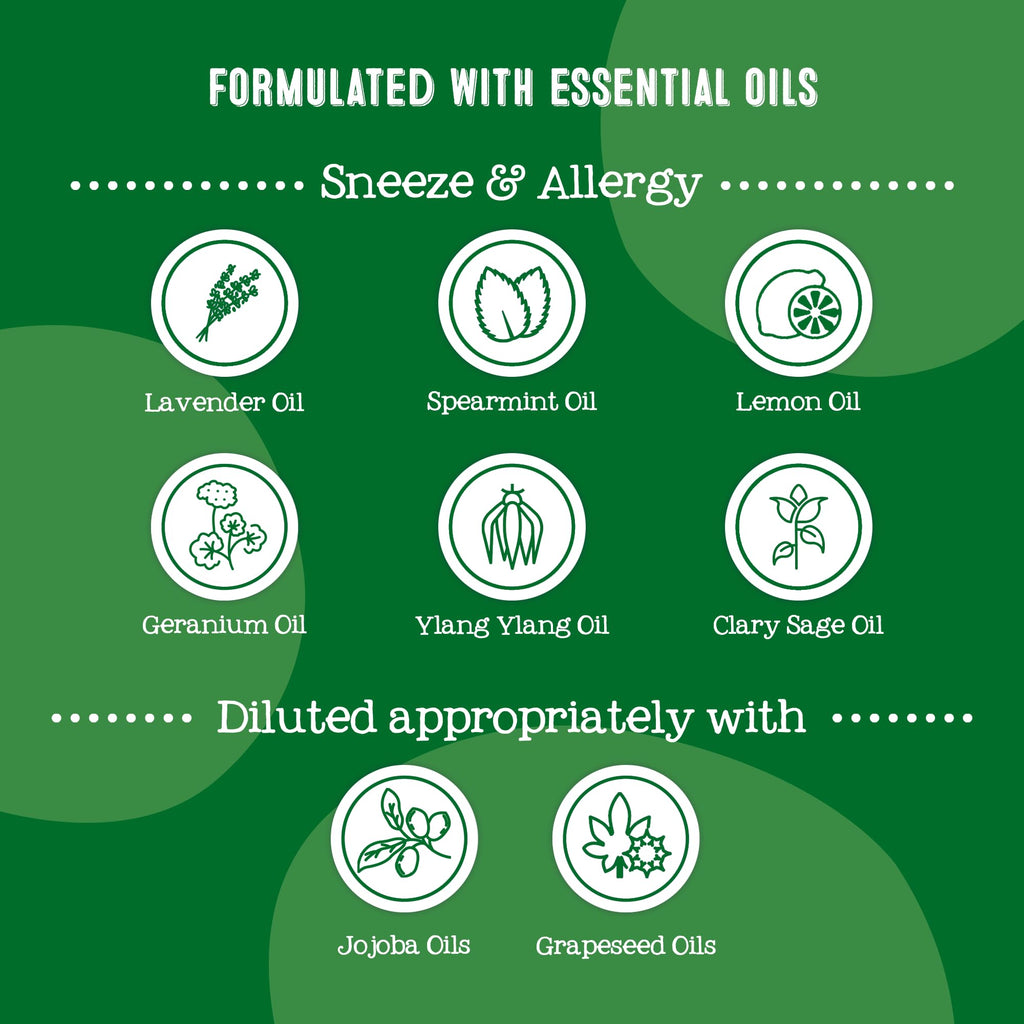 Oilogic Kids Sneeze & Allergy Roll-On – Gentle Pediatric Essential Oils 0.3 oz