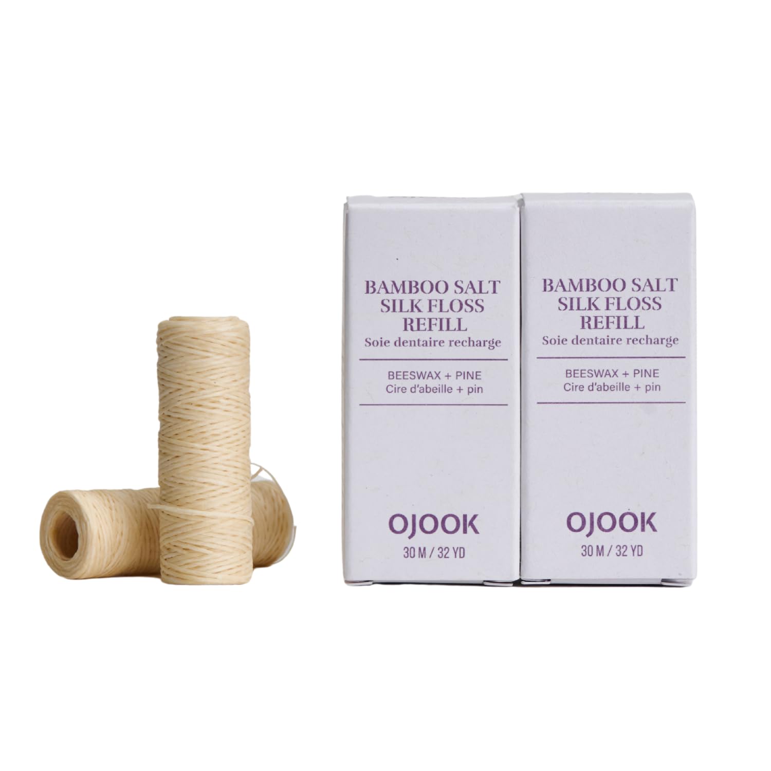 OJOOK Bamboo Salt Silk Floss Refill – 2 Spools, Pine Flavor