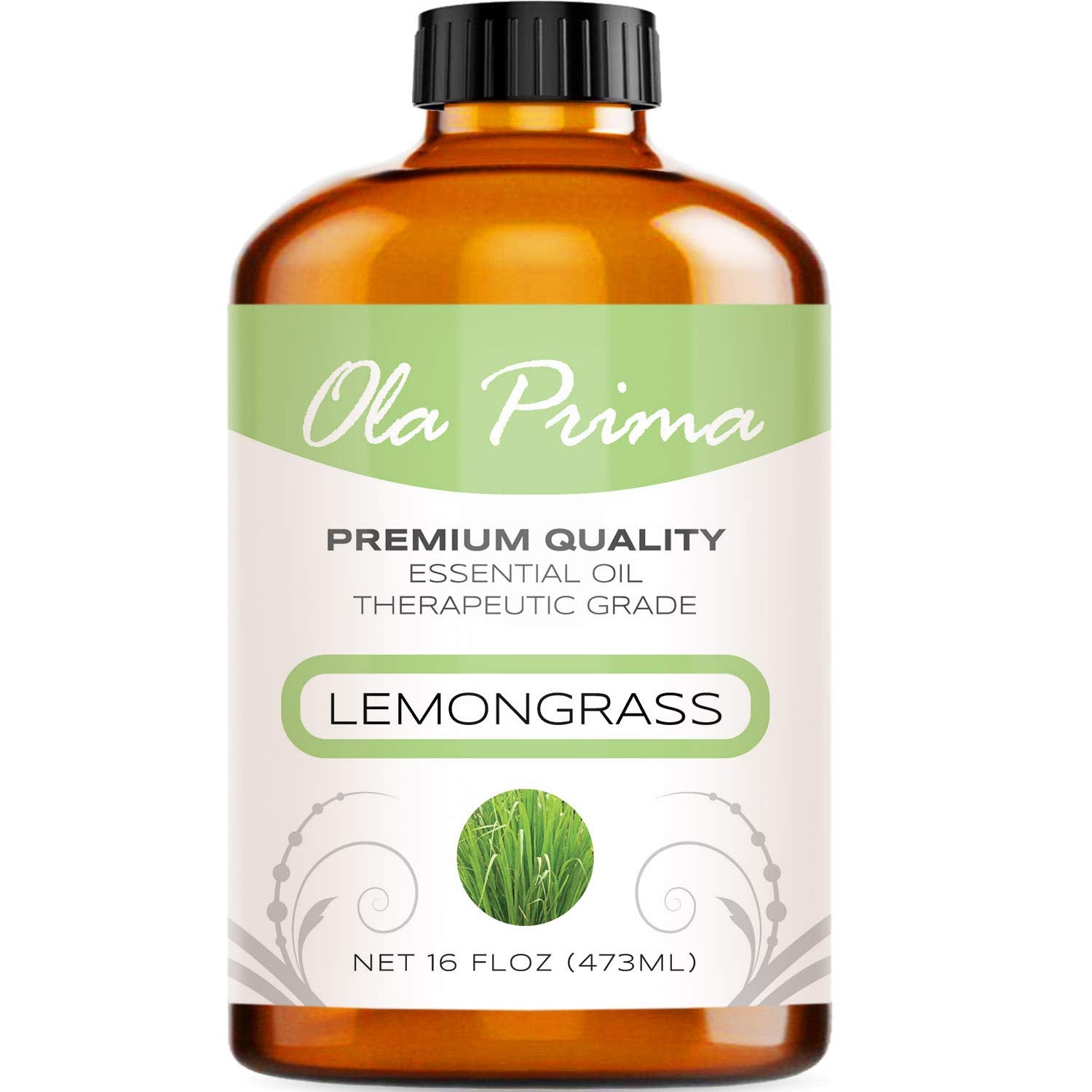 Ola Prima Lemongrass Essential Oil - 16oz Bulk | Aromatherapy & Diffuser