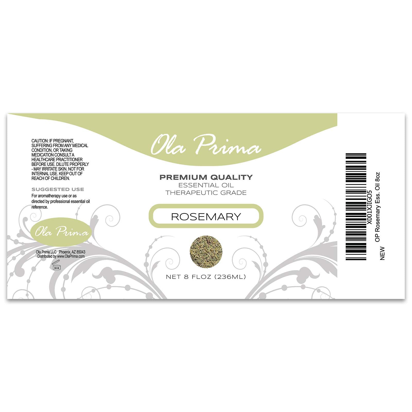 Ola Prima Rosemary Essential Oil – Pure 8 oz Rosemary Oil (Therapeutic Grade)