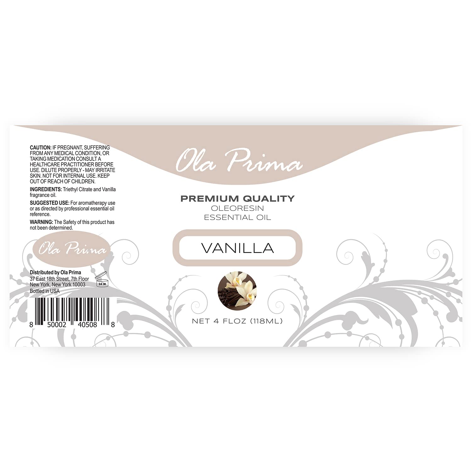 Ola Prima Oils Vanilla Essential Oil 4 oz – Diffuser, DIY & Skin
