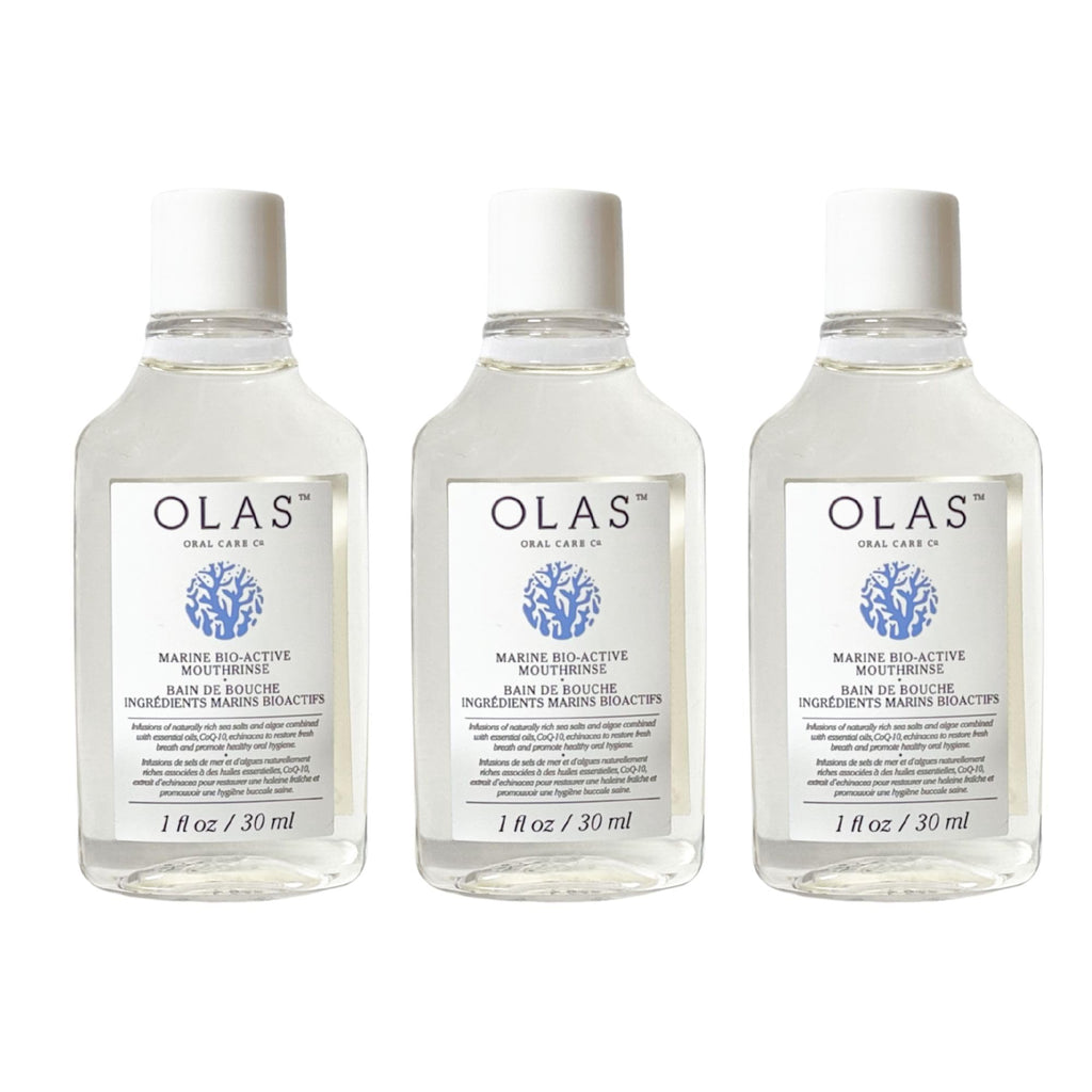 Olas Alcohol Free Mouthwash & Rinse – Marine Bio-Active, Fluoride Free (3 x 1 fl oz)