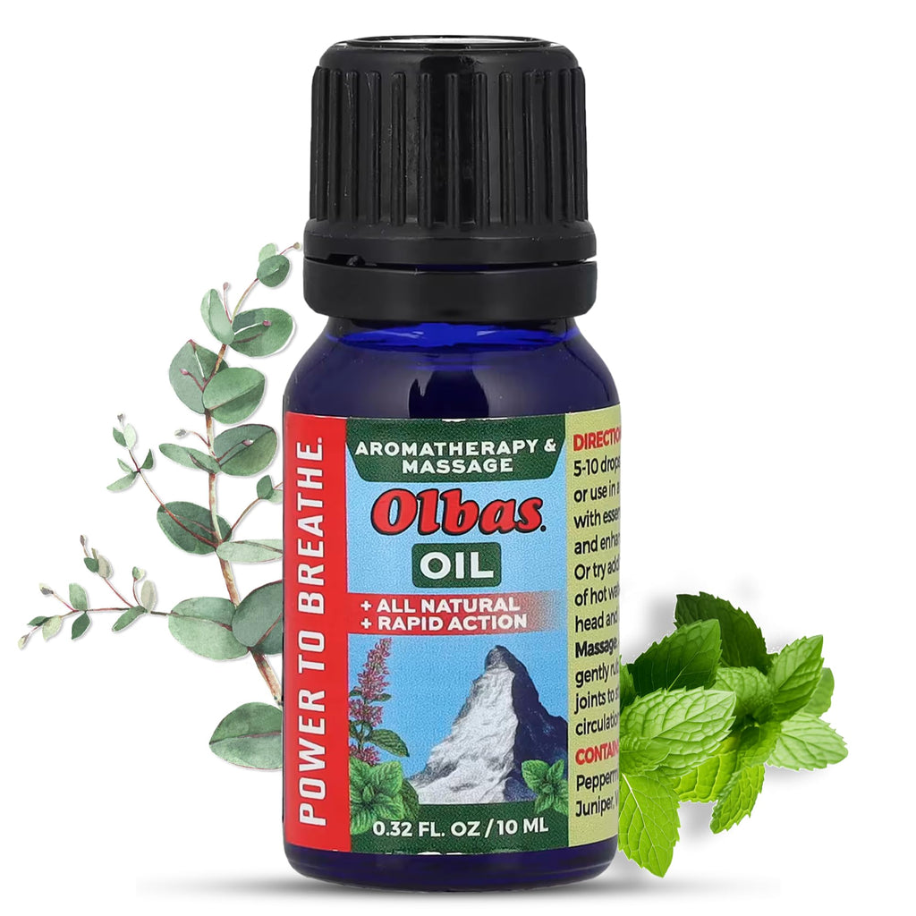 Olbas Massage and Aromatherapy Oil 0.32 Fl Oz – Swiss Herbal Remedies for Muscle Relaxation & Pain Relief