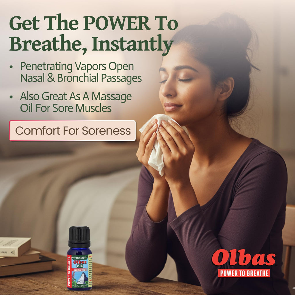 Olbas Massage and Aromatherapy Oil 0.32 Fl Oz – Swiss Herbal Remedies for Muscle Relaxation & Pain Relief