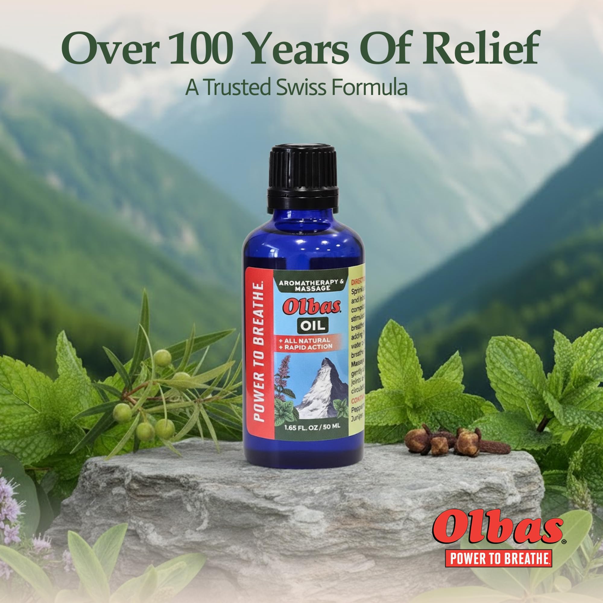 Olbas Massage and Aromatherapy Oil - 1.65 Fl Oz | Swiss Herbal Remedies for Muscle Relaxation & Pain Relief