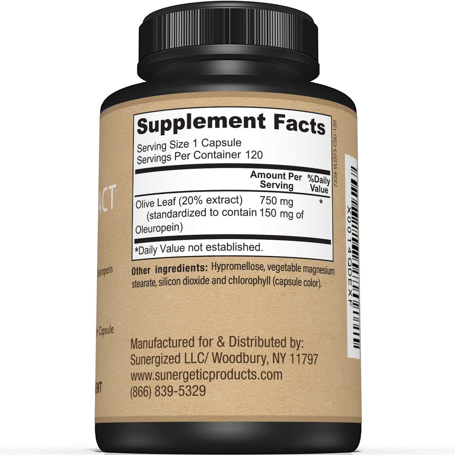 Premium Olive Leaf Extract Capsules 750mg | 20% Oleuropein | Immune & Cardiovascular Support | 120 Capsules