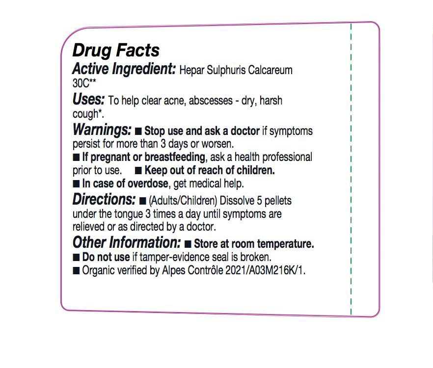 OLLOIS Hepar Sulphuris Calcareum 30c – Organic, Lactose-Free Homeopathic Medicine (80 Pellets)