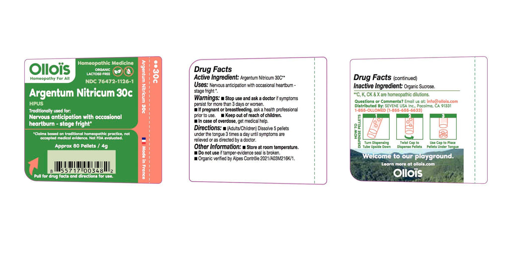 OLLOIS Argentum Nitricum 30C Organic – Lactose-Free Homeopathic Medicine, 80 Pellets