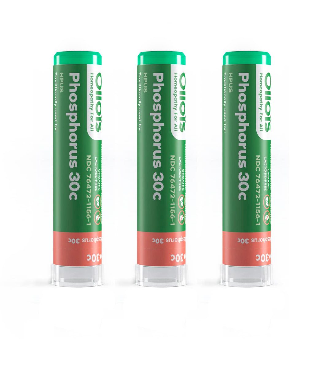 OLLOIS Phosphorus 30c Organic Homeopathic Medicine – Lactose-Free, Kosher (Pack of 3)