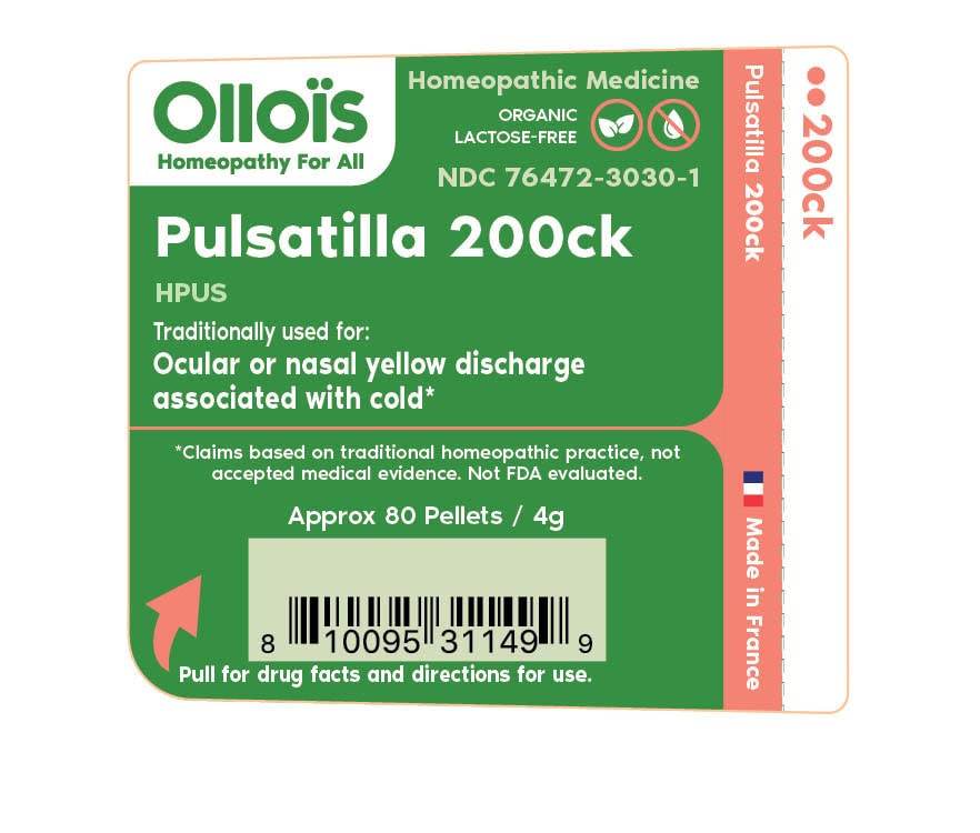 OLLOIS Pulsatilla 200ck Organic & Lactose-Free Homeopathic Medicine – 80 Pellets