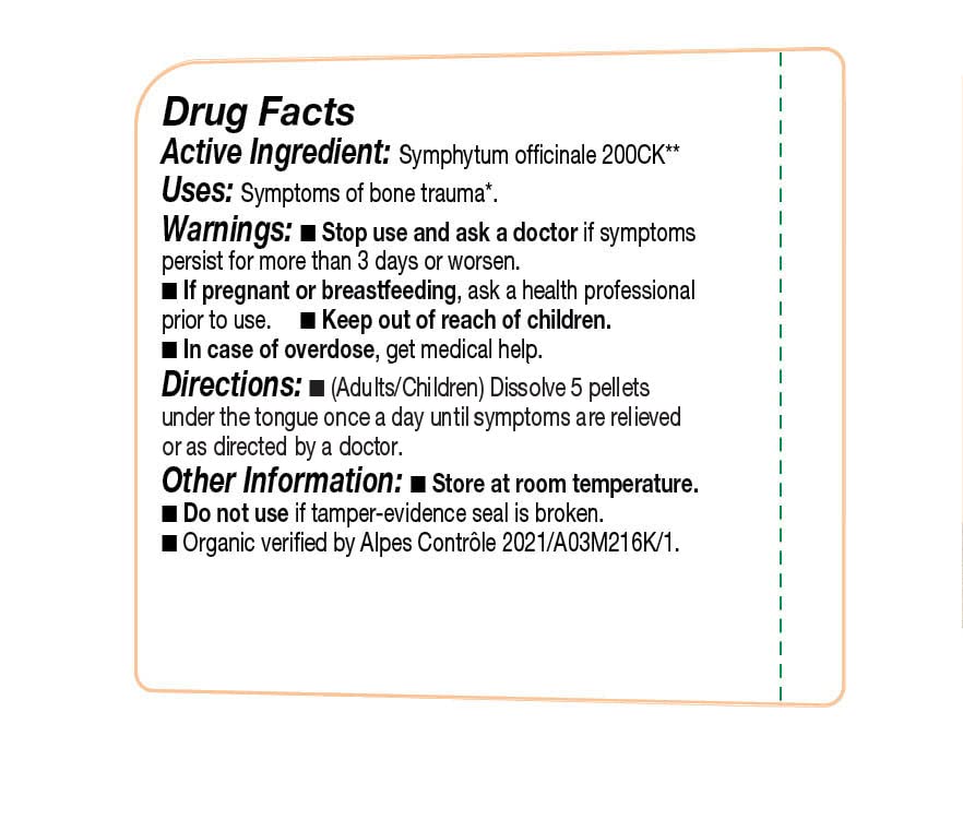 OLLOIS Symphytum Officinale 200ck Organic & Lactose-Free Homeopathic Medicine, 80 Pellets (Pack of 1)