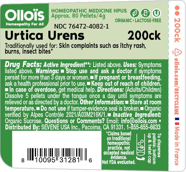 OLLOIS Urtica Urens 200ck – Organic, Lactose-Free Vegan Homeopathic Medicine, 80 Pellets (Pack of 3)