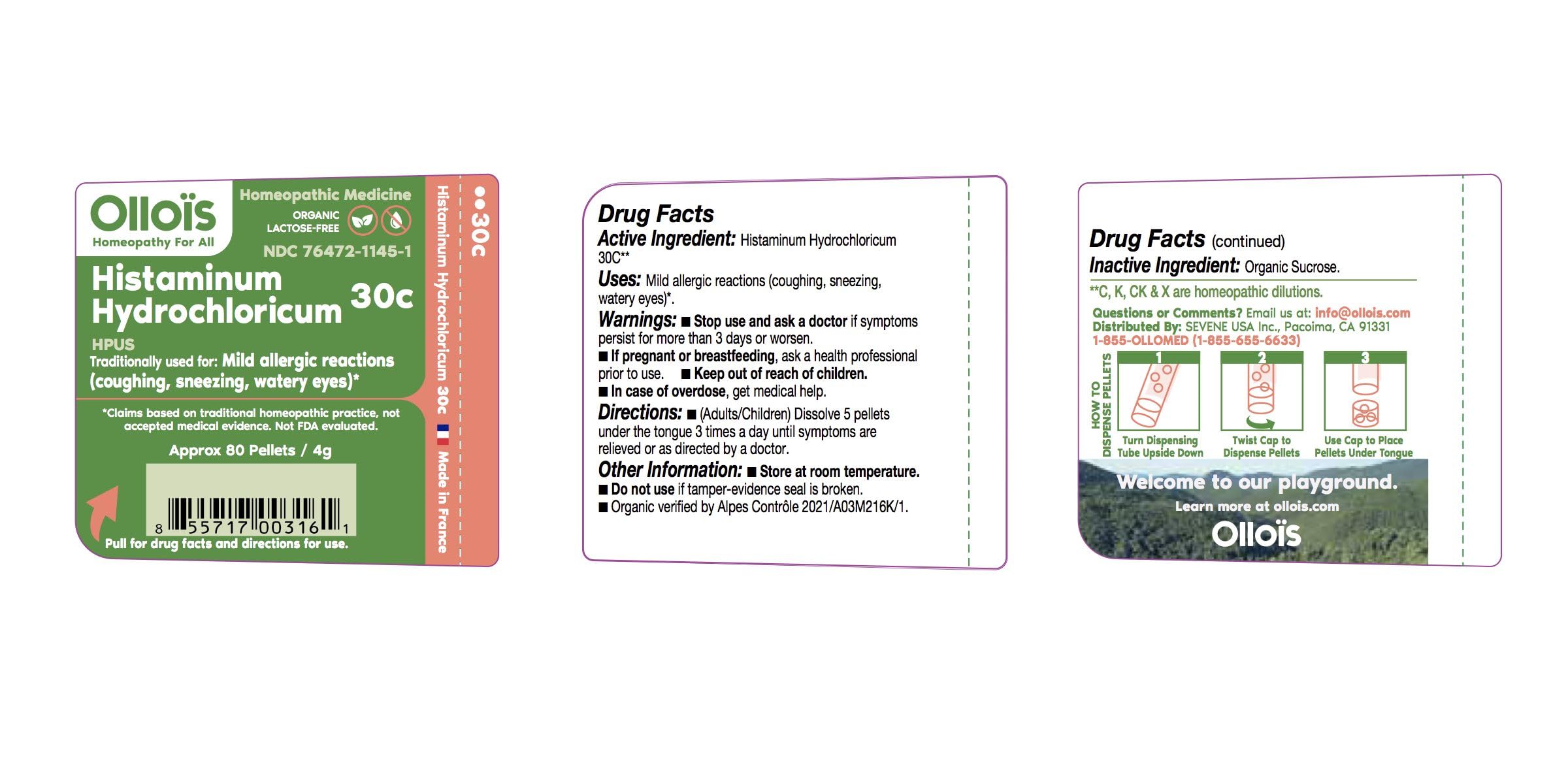 OLLOIS Histaminum Hydrochloricum 30C – Organic Lactose-Free Homeopathic Medicine