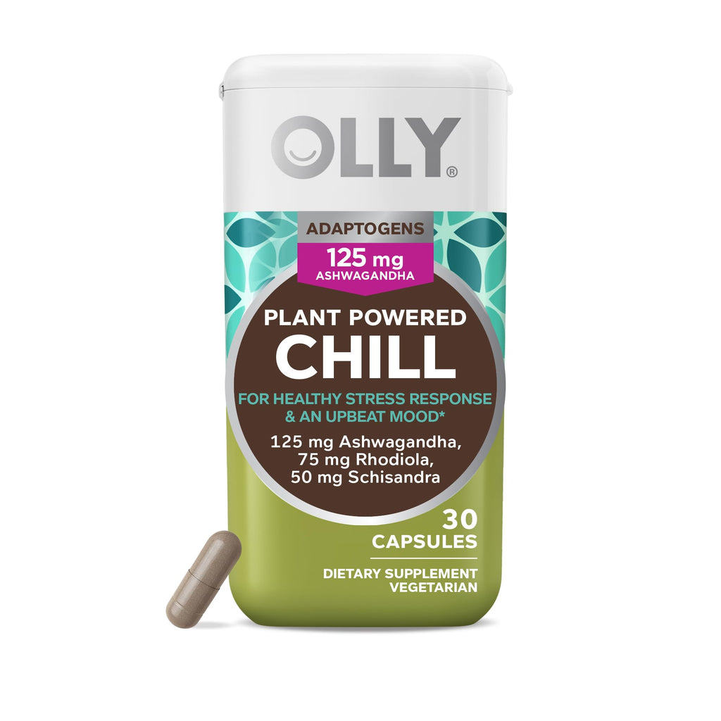 OLLY Chill Adaptogen – Ashwagandha, Rhodiola & Schisandra Mood Support (30 Ct)